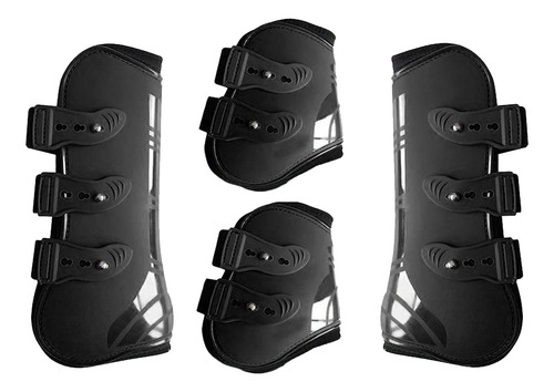 Imagen 2 de 10 de Caballo Campana Botas Piernas Delantero + Trasero Negro Xl