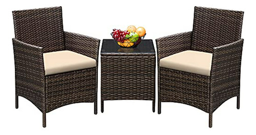 Set De Muebles De Patio En Rattan Para Exteriores