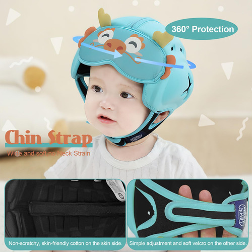 Casco Protector Bebé Transpirable Anticolisión Ajustable 6-2 Baby Dragon Nombre Del Diseño