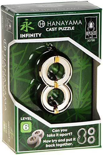 Infinity Hanayama Puzzle, Nivel 6, Bolsa De Terciopelo Rojo,