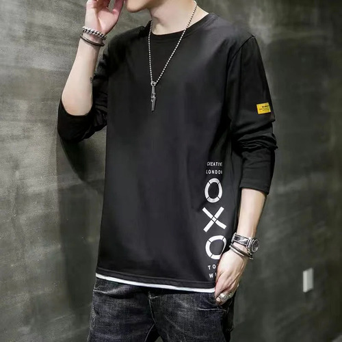 Camiseta De Manga Larga Con Estampado Casual Y Corte Ajustad