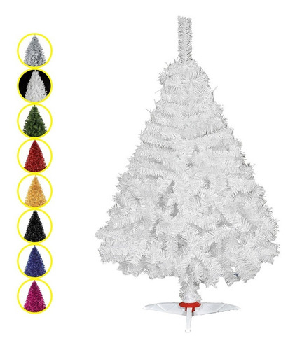 Arbol De Navidad Naviplastic De Colores Pino Navideño 1.60 M Color Blanco