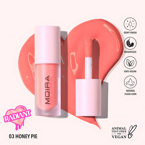 Moira Rubor Líquido Love Steady Liquid Blush Honey Pie
