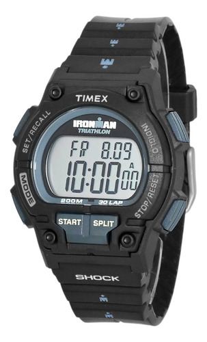 Relógio Timex Ironman Triathlon Masculino 30 Lap 200m T5k196 Cor da correia Preto Cor do bisel Preto Cor do fundo Positivo