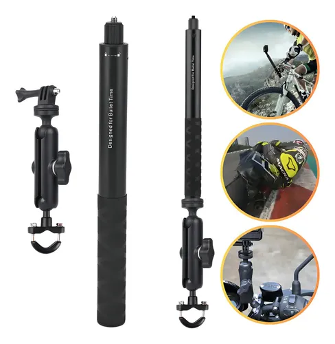 Suporte de Moto 360 para Câmeras GoPro Insta360 Extensor até 113cm