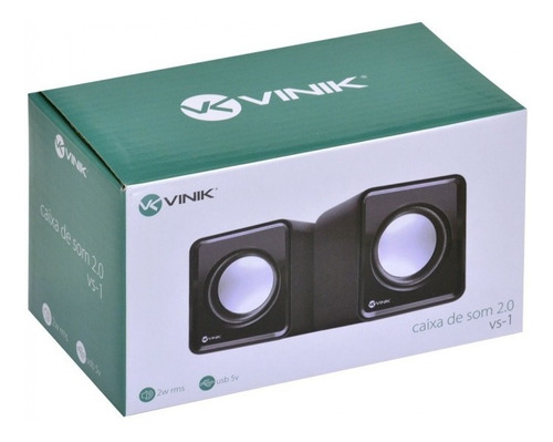 Imagem 4 de 4 de Caixa De Som 2.0 Usb 5v 2x 1w Com Controlador De Volume - Vs