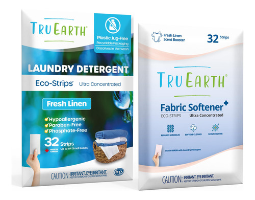 Tru Earth Paquete De Lavanderia Eco-strips: Hojas De Deterge