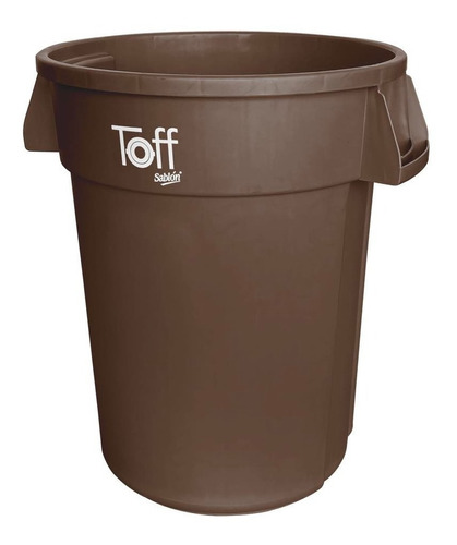 Bote De Basura Toff 121l Con Asas Color Café