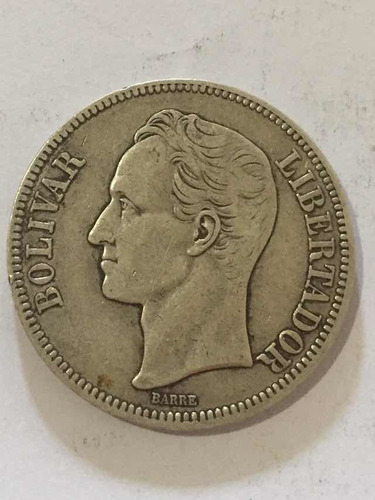 Moneda De 5 Bolívares De Plata 1924