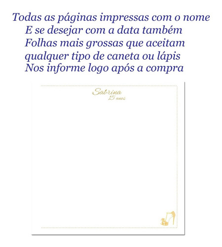 Imagem 4 de 7 de Caderno Personalizado 15 Anos Mensagens Dos Convidados