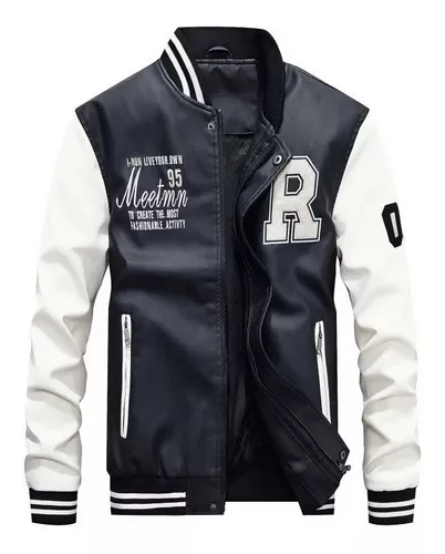 Chaqueta Bomber Bordada Para Hombre