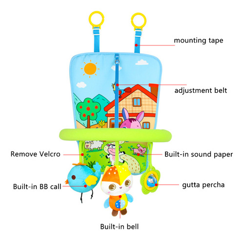 Asiento De Coche Para Bebés, 3 Juguetes Para Patear Y Jugar,
