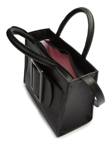 Imagem 4 de 4 de Bolsa Feminina Pequena Fivela De Resina Preta - My Shoes