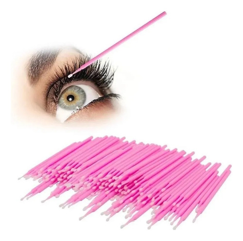 5x 100un Microbrush Cotonete Alongamento Fio A Fio Cílios