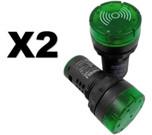 Alarma Audible Con Luz (flash Light) Verde 110v 