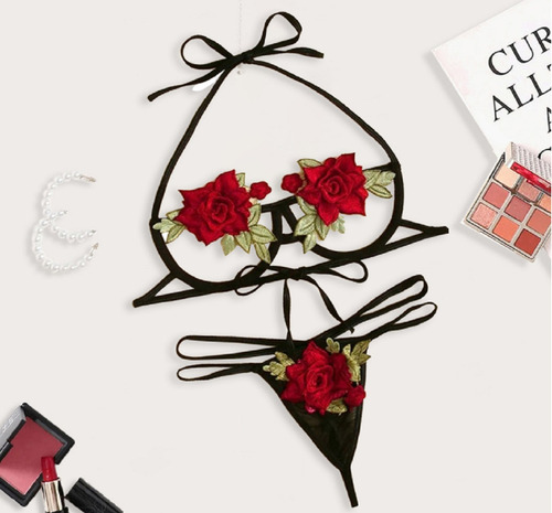 Sexy Mini Bikini De Flores Rosas