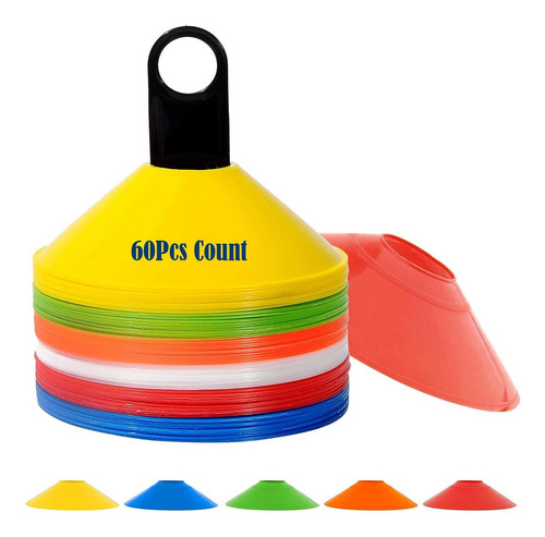 Wrzbest 60 Pcs Marker De Entrenamiento Multi Color Cones De