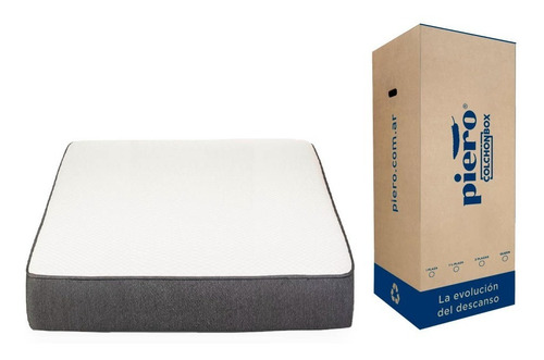 Colchón 2 1/2 plazas de espuma Piero box blanco y gris - 140cm x 190cm x 25cm