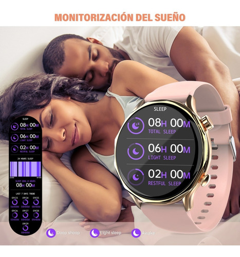 Imagen 5 de 8 de Smartwatch Para Mujer, Reloj Inteligente, Reloj Bluetooth