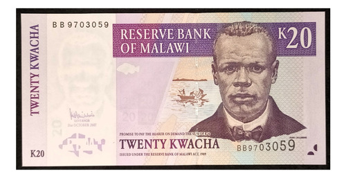 Malawi 20 Kwacha 2007 Sc Pick 52 Recolección De Té