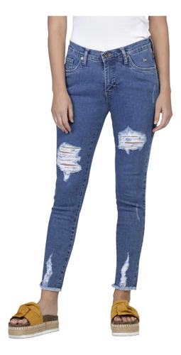 Pantalon Jeans Skinny Cintura Alta Lee Mujer 02m1