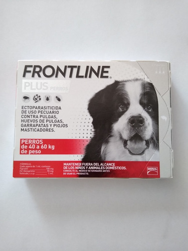 Frontline Plus 3 Pipetas De 40 A 60 Kg Antipulgas Garrapatas