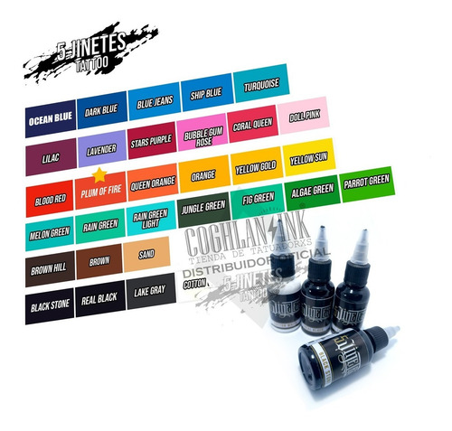 Imagen 1 de 8 de Tinta 5 Jinetes Ink Paleta X 31 Unid Tattoo Tatuar