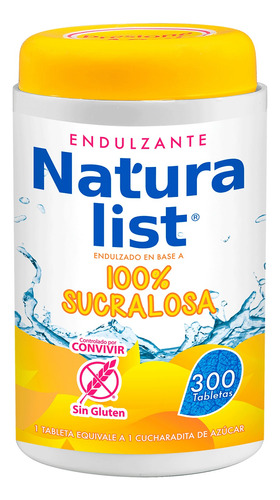 Endulzante Natura List 100% Sucralosa 300 Tabletas 