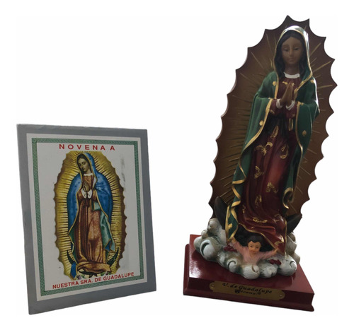 Virgen De Guadalupe En Porcelana 21 Cm + Novena