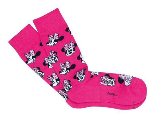 Meia Minnie Cano Alto Pink 7/8 Disney Feminina Lupo Urban