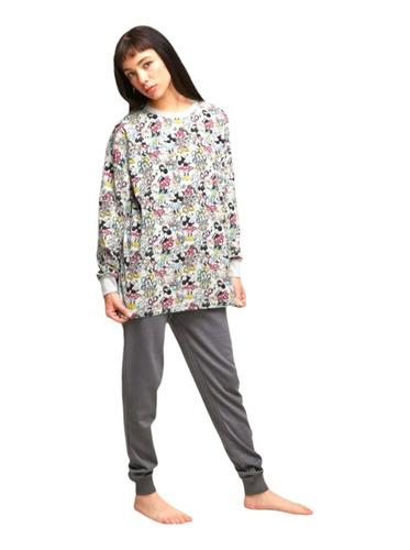 Pijama Mujer Minnie Old Style Otoño - Invierno Tallas S-m-l