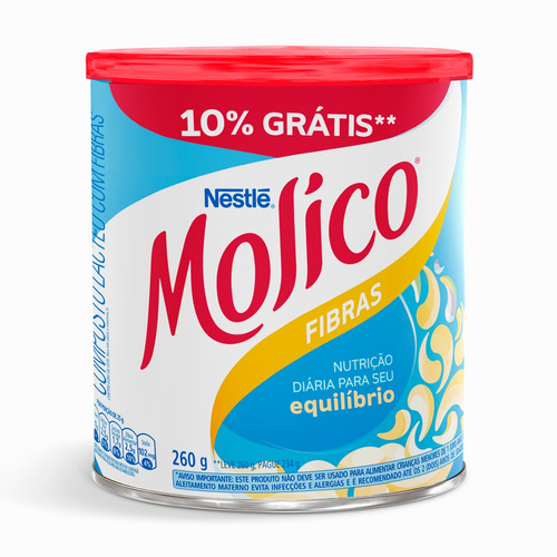 Composto Lácteo Fibras Molico Lata Leve 260g Pague 234g