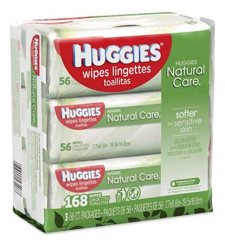 Huggies Natural Care Toallitas Para Bebe, Sin Perfume, Blanc