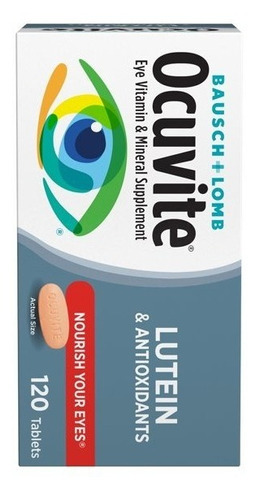 Ocuvite Con Luteína & Antioxidantes Ojos Sanos 120 Tabletas Sabor Sin Sabor Bausch + Lomb Vitamina C
