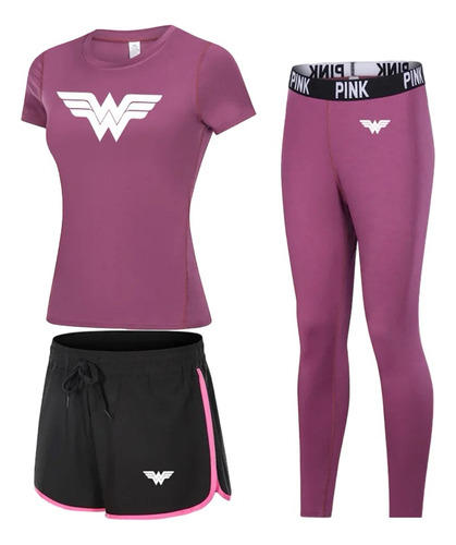 Conjunto Deportivo Mujer Maravilla Set 3pzas