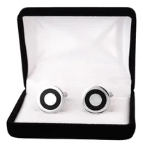 Comprar Set Colleras Gemelos Redondos Con Negro 100% Acero