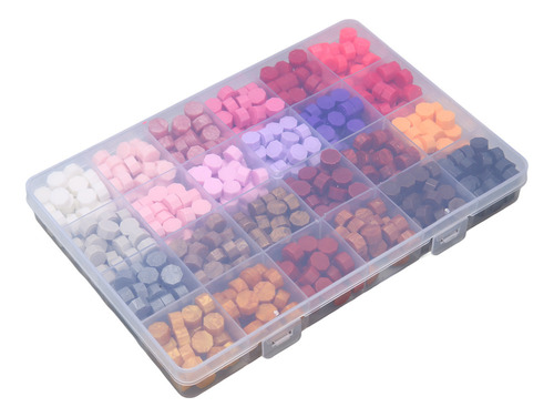 Perlas De Cera Selladora En Caja, 24 Cuadrículas, 24 Colores