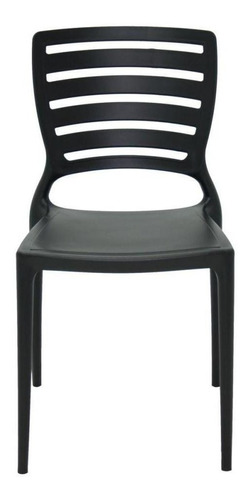 Cadeira de jantar Tramontina Sofia respaldo horizontal, estrutura de cor  preto, 1 unidade