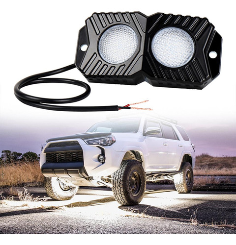 Led Rock Lights Luz Blanca Impermeable 4 Para Atv Utv Suv