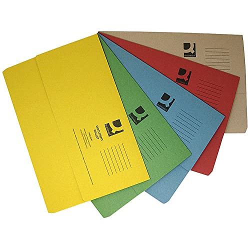 Q Connect Document Wallet - Assorted Colours (pack Of 5...