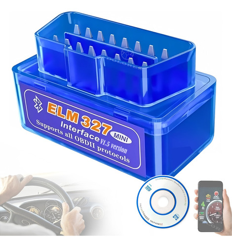 Escaner Automotriz Obdii Obd2 Bluetooth Elm327 V1.5, Versión De Protocolo Completo Admite 9 Protocolo Principales