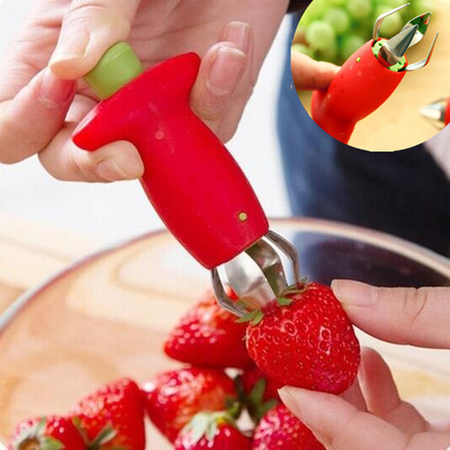 Cortadora De Fresas, Utensilio For Cortar Y Limpiar Frutas