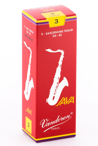 Caja De 5 Cañas Vandoren Para Saxofón Tenor, Java Red,