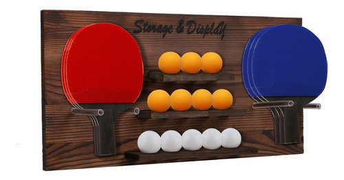 Estante Almacenamiento Ping Pong Para Pared 6 Paleta 12 Bola