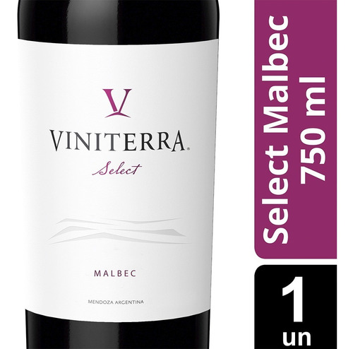Vino Select Viniterra Malbec Botella X 750 Ml