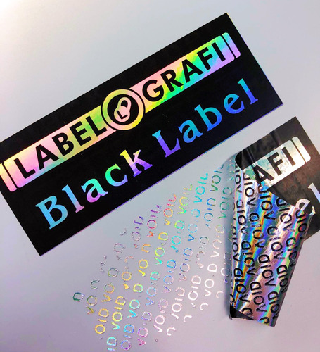 Lacre Void Black Label Holográfico 30x20mm 200 Unidades