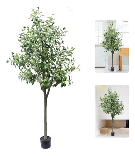 Árbol De Olivo Planta Artificial Realista con Maceta 1.8m