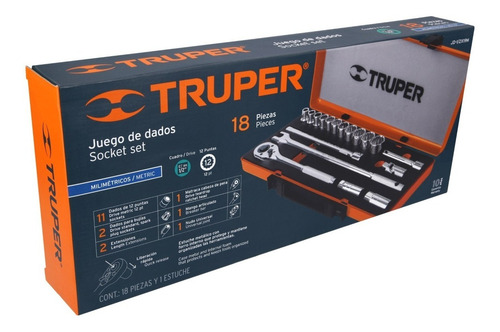 Juego Puntas Tubos Mecanico Truper X 18pz