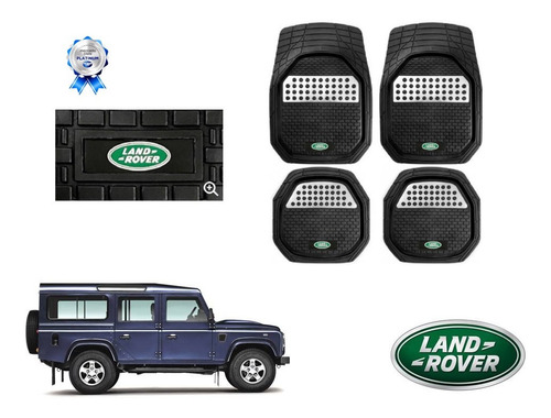 Tapetes 4pz Charola 3d Logo Land Rover Defender 2000 A 2019