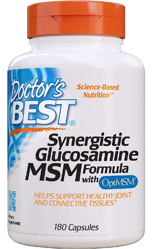 MSM Doctor's Best Synergistic Glucosamina 180 cápsulas de sabor neutro